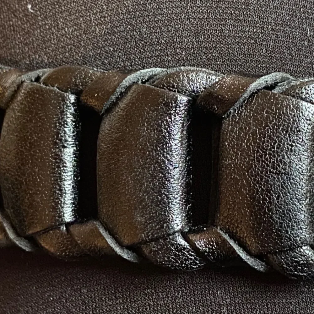 Michael Kors Black Leather Link Belt